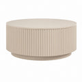 Table basse ronde beige en MDF Ø80 x H35 cm