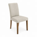 Chaise de salle à manger beige en polyester et bois massif 46 x 58 x 98 cm
