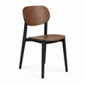 Chaise de salle à manger marron et noir en contreplaqué plaqué noyer 45 x 52 x 80 cm