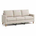 Canapé droit 3 places beige en polyester 210 x 88 x 86 cm
