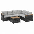 Salon de jardin d'angle 5 places anthracite en aluminium avec table basse 263 x 199 x 64.5 cm